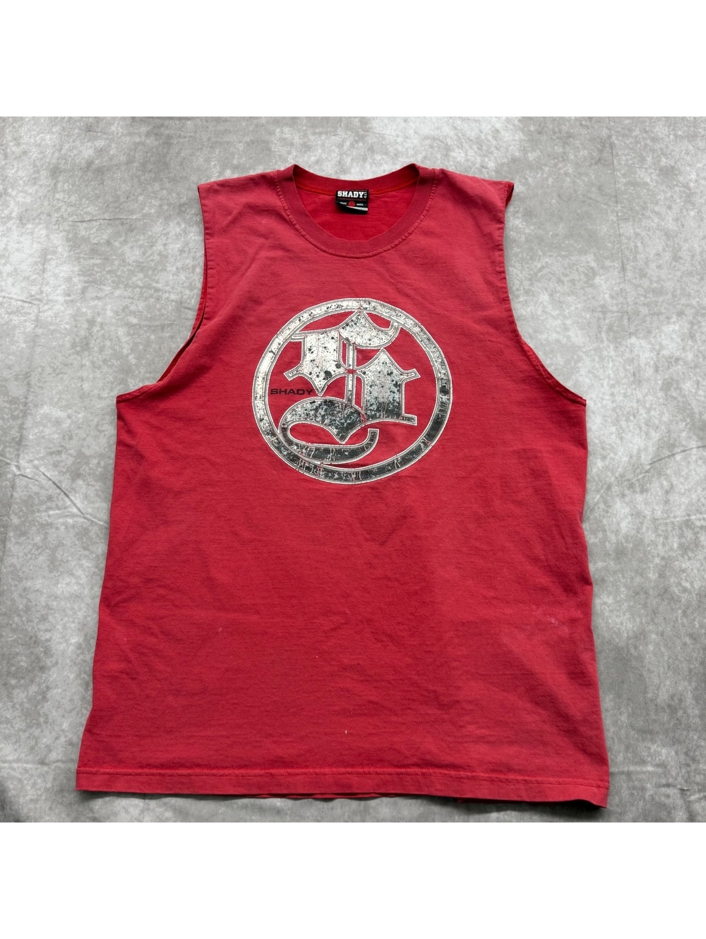Vintage Y2K Shady Ltd Eminem Sleeveless T-Shirt Gothic S Logo Red Mens Large L